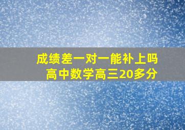 成绩差一对一能补上吗高中数学高三20多分