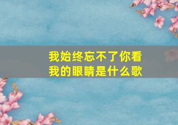 我始终忘不了你看我的眼睛是什么歌