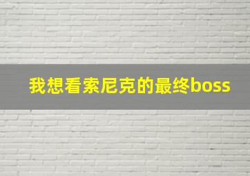 我想看索尼克的最终boss