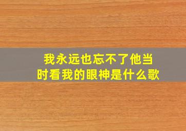 我永远也忘不了他当时看我的眼神是什么歌