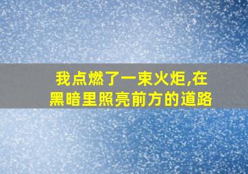 我点燃了一束火炬,在黑暗里照亮前方的道路