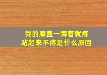 我的膝盖一蹲着就疼站起来不疼是什么原因