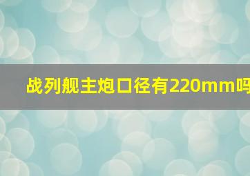 战列舰主炮口径有220mm吗