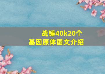 战锤40k20个基因原体图文介绍