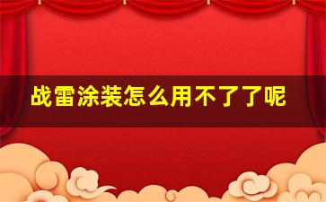 战雷涂装怎么用不了了呢