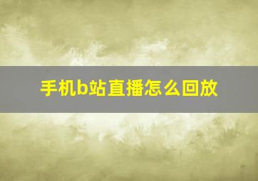 手机b站直播怎么回放