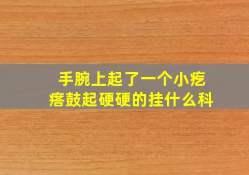 手腕上起了一个小疙瘩鼓起硬硬的挂什么科