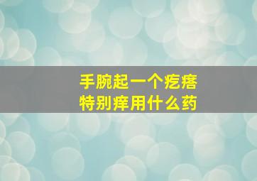 手腕起一个疙瘩特别痒用什么药