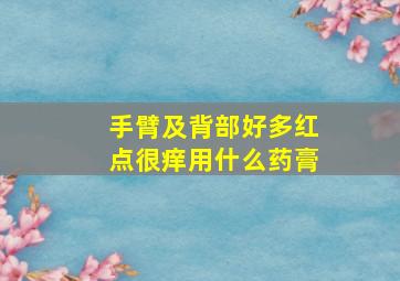 手臂及背部好多红点很痒用什么药膏