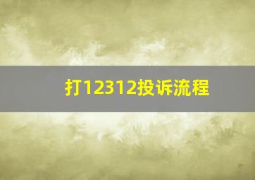 打12312投诉流程