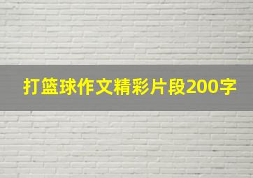 打篮球作文精彩片段200字