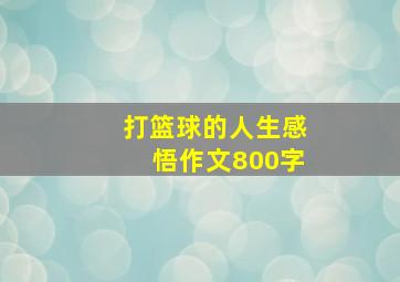 打篮球的人生感悟作文800字