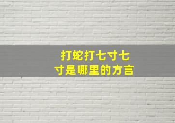 打蛇打七寸七寸是哪里的方言