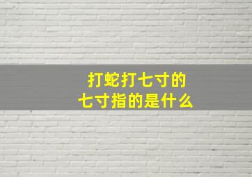 打蛇打七寸的七寸指的是什么