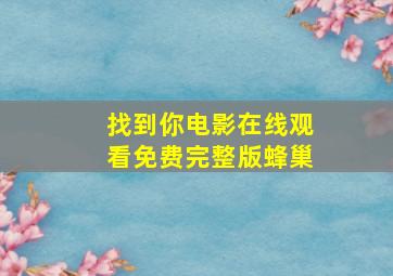 找到你电影在线观看免费完整版蜂巢