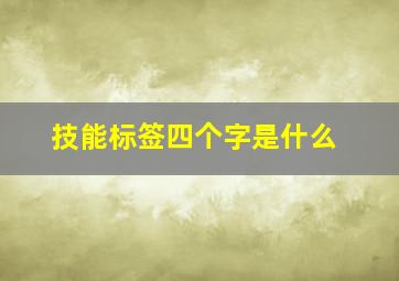 技能标签四个字是什么