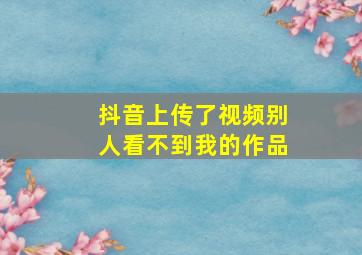 抖音上传了视频别人看不到我的作品