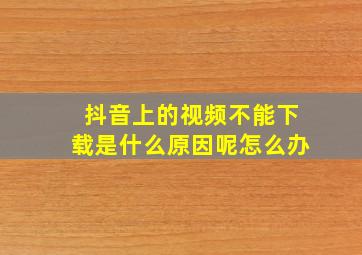 抖音上的视频不能下载是什么原因呢怎么办