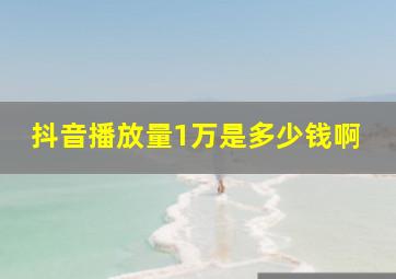 抖音播放量1万是多少钱啊