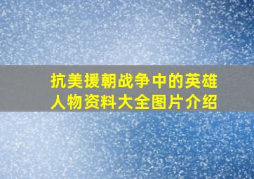 抗美援朝战争中的英雄人物资料大全图片介绍