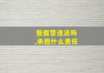 报假警违法吗,承担什么责任