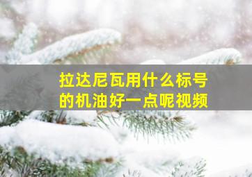 拉达尼瓦用什么标号的机油好一点呢视频