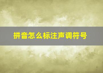 拼音怎么标注声调符号