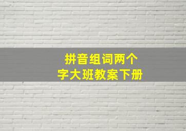 拼音组词两个字大班教案下册