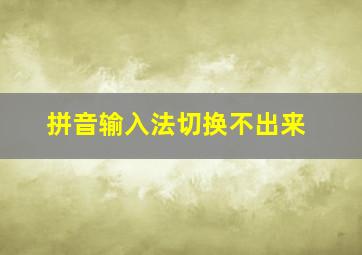 拼音输入法切换不出来