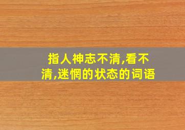 指人神志不清,看不清,迷惘的状态的词语