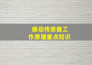 振动传感器工作原理重点知识