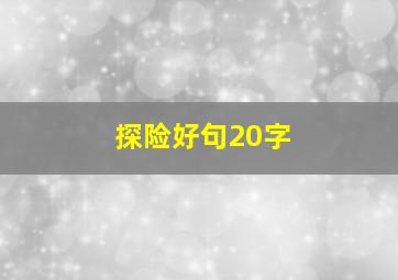 探险好句20字