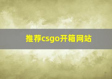 推荐csgo开箱网站