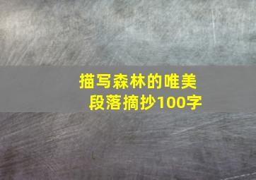 描写森林的唯美段落摘抄100字