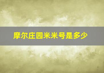 摩尔庄园米米号是多少