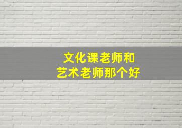 文化课老师和艺术老师那个好