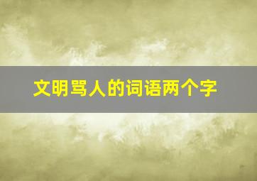 文明骂人的词语两个字