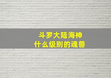 斗罗大陆海神什么级别的魂兽