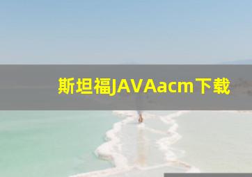 斯坦福JAVAacm下载