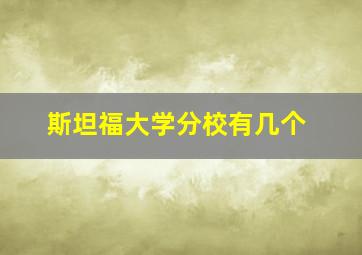 斯坦福大学分校有几个