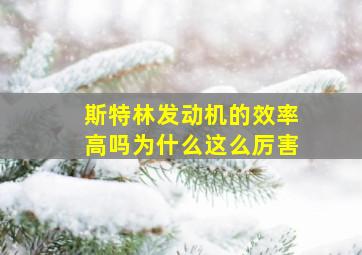 斯特林发动机的效率高吗为什么这么厉害