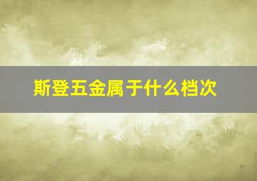 斯登五金属于什么档次