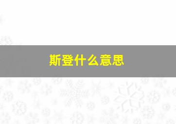 斯登什么意思