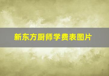 新东方厨师学费表图片