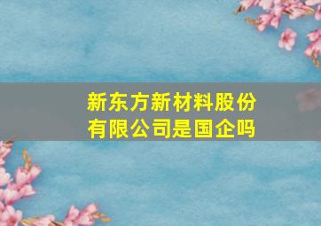 新东方新材料股份有限公司是国企吗