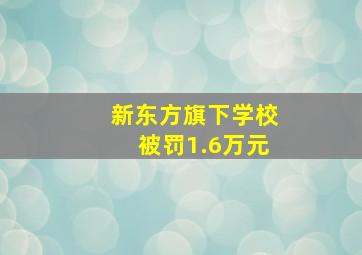 新东方旗下学校被罚1.6万元