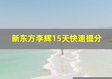 新东方李辉15天快速提分