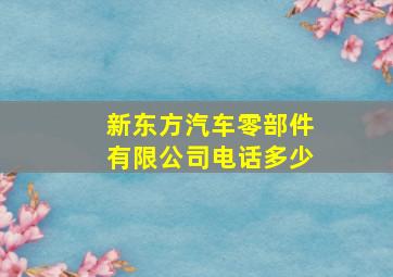 新东方汽车零部件有限公司电话多少