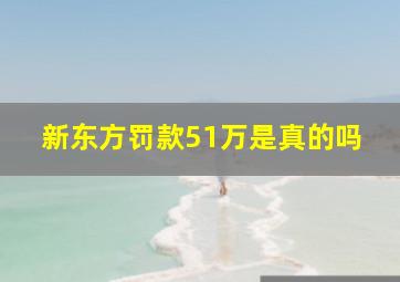 新东方罚款51万是真的吗