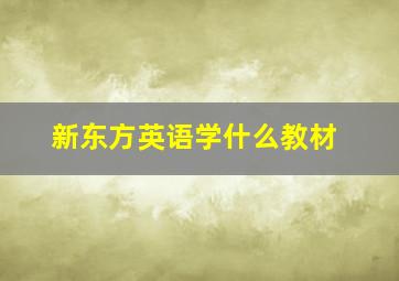 新东方英语学什么教材